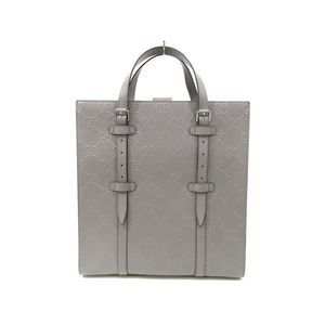 Gucci GG Embossed Leather Tote Bag Grey